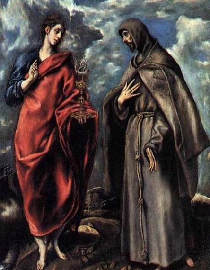 GRECO, El St John the Evangelist and St Francis Spain oil painting art